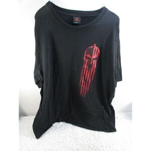 Hot Leathers GMD1468 Men's Red Warrior Skull Flag Black T-Shirt X Large